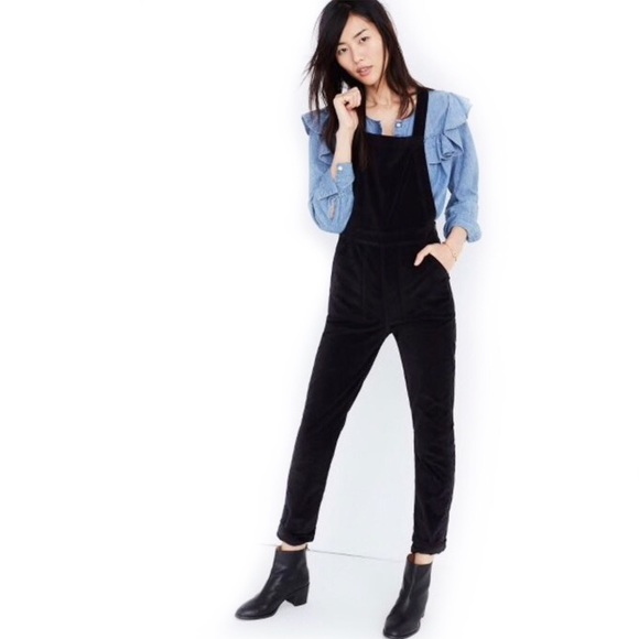 black skinny overalls